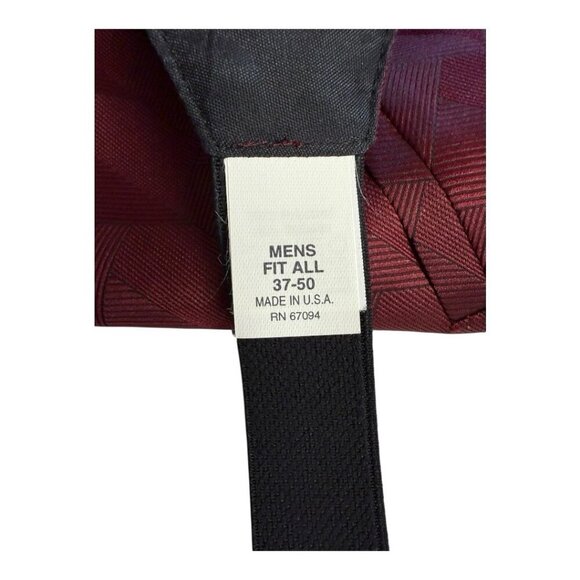 Perry Ellis Mens Formal Tuxedo Vest~Fit All 37-50~Maroon Black Geometric~L14 53 - Picture 7 of 8